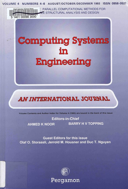Computing Systems in Engineering. Volume 4 Numbers 4-6. Parallel Computational..
