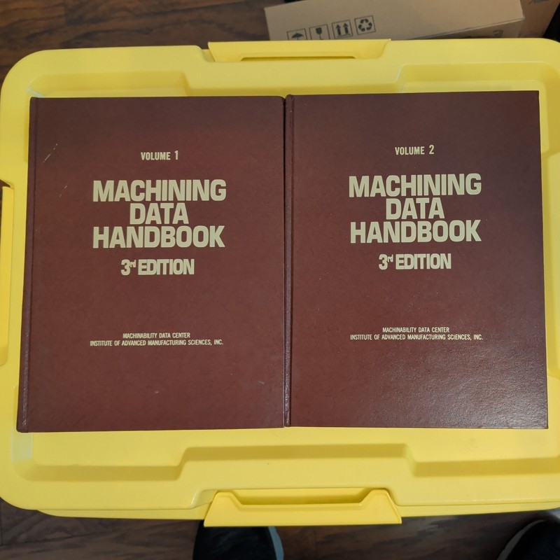 Machining Data Handbook 3rd Edition Set Volume 1 & 2 Hardcover 1980