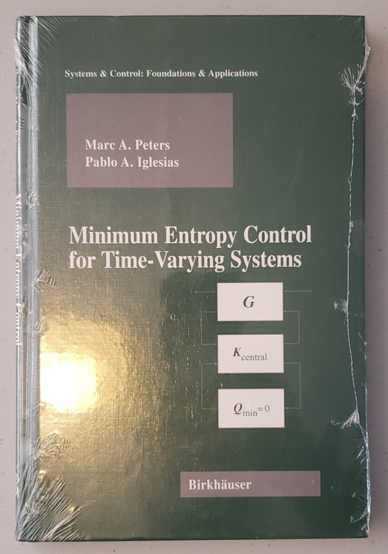 Minimum Entropy Control for Timy-Varying Systems RARE Birkhauser 1st Ed. NEW