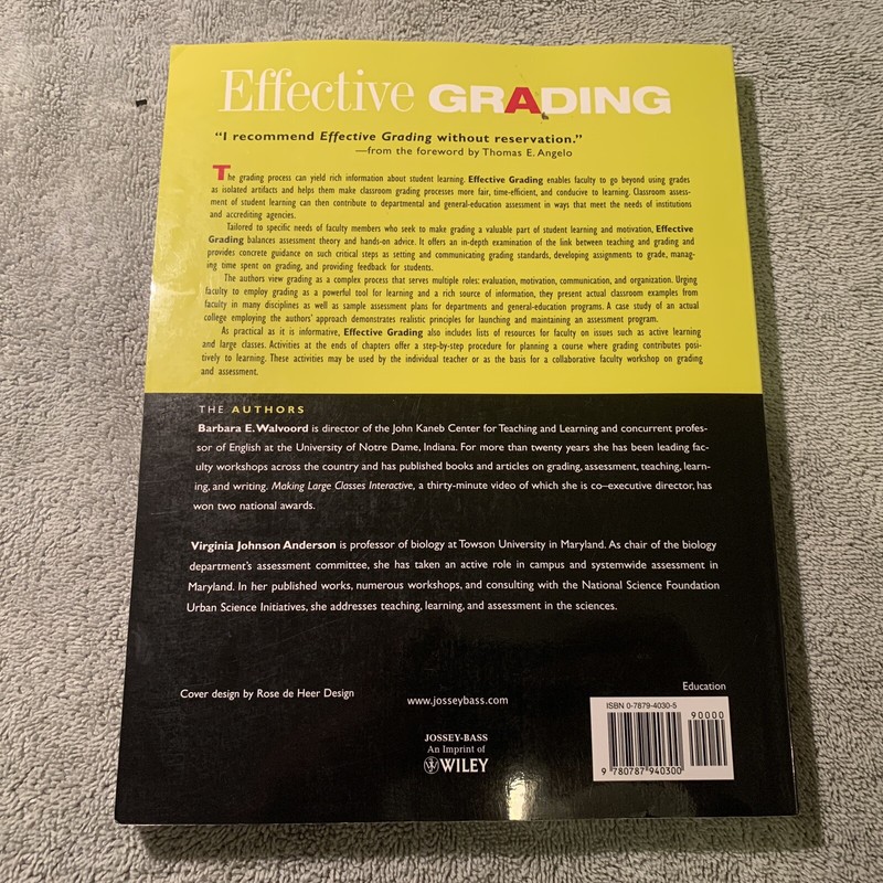 Effective Grading : A Tool for Learning and Assessment - BRAND NEW ~ 1998 gallery