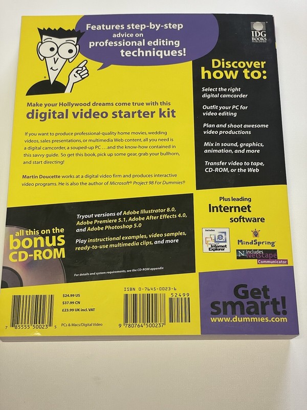Digital Video for Dummies by Dummies Technical Press Staff (1999) Very Good + CD gallery