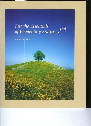 JUST THE ESSENTIALS OF ELEMENTARY STATISTICS By Robert Johnson & Patricia Kuby