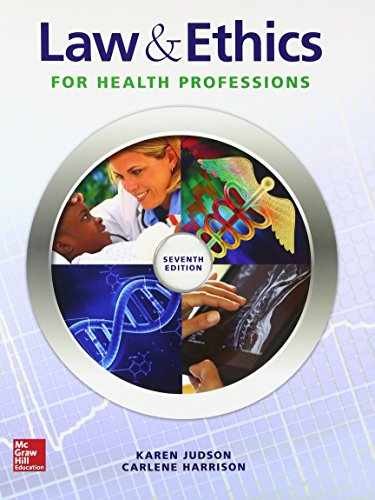 Law & Ethics for Health – Paperback, by Judson Karen; Harrison – Very Good y