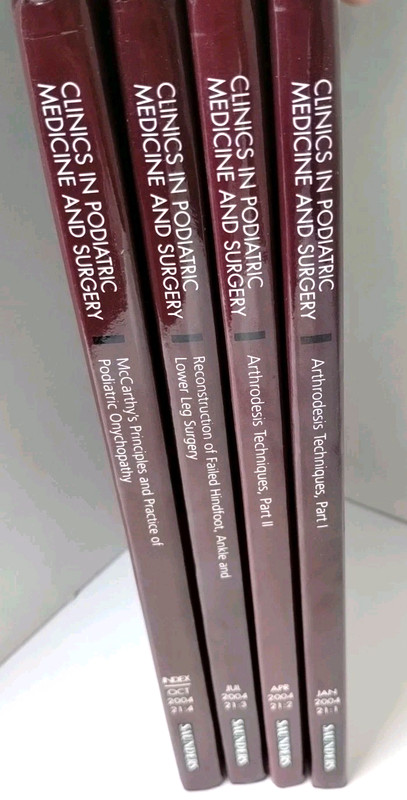 Clinics In Podiatric Medicine & Surgery Set Of 4 Medical Books Volumes 1-4 2004