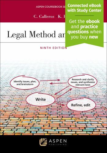 Legal Method and Writing I (Aspen Coursebook Series) by Calleros, Charles R.