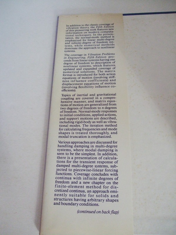 Vibration Problems in Engineering by Weaver, Timoshenko, Young. 1990 gallery