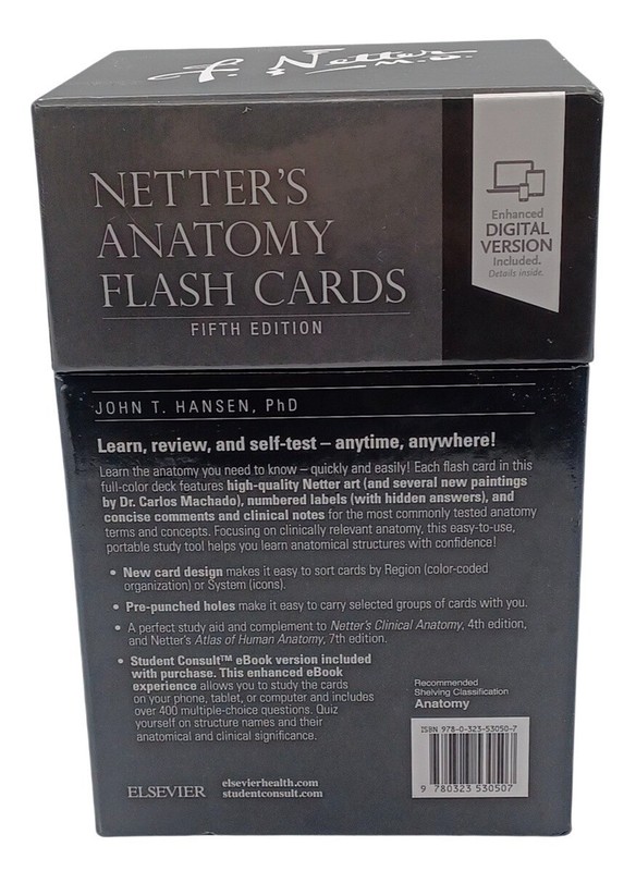 Netter's Anatomy Elsevier Medical Study Flash Cards 5th Edition by John T Hansen gallery