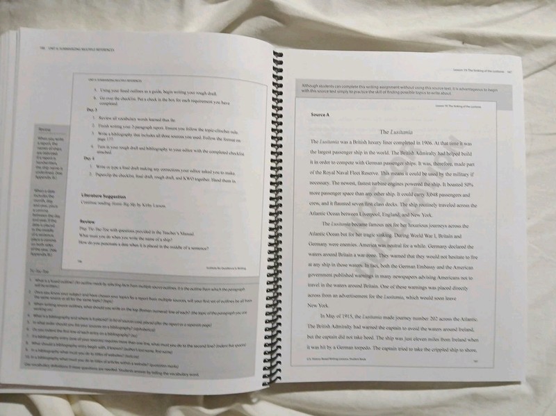 IEW US History- Based Writing Lessons Teacher's Manual 2nd Edition Like New gallery