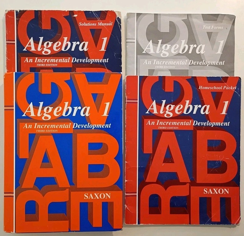 Saxon Algebra 1 3rd Ed. Textbook Solutions Manual Tests Homeschool Packet Math