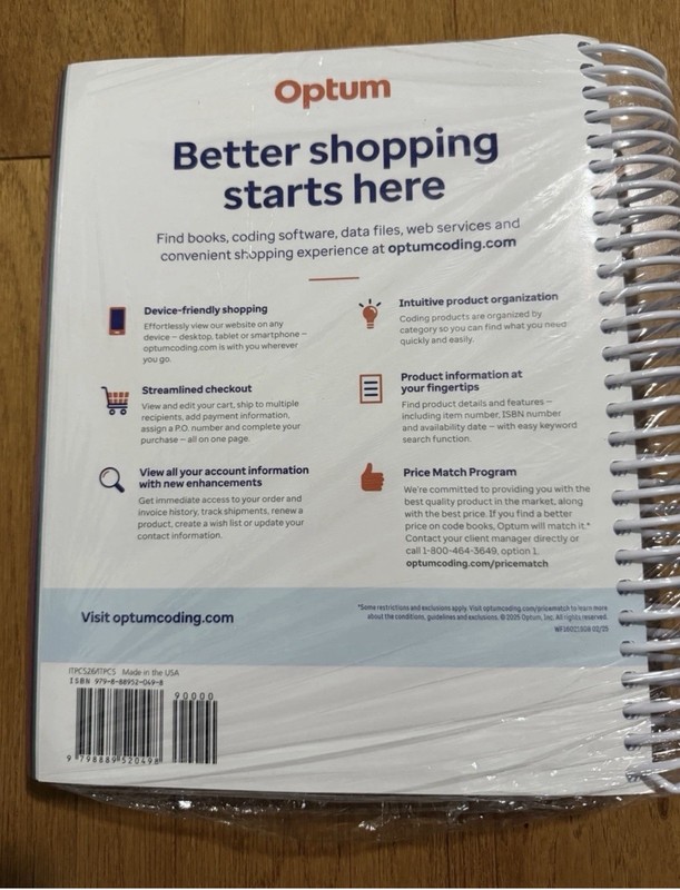 Optum icd 10 PCS 2026 expert coding book brand new sealed gallery