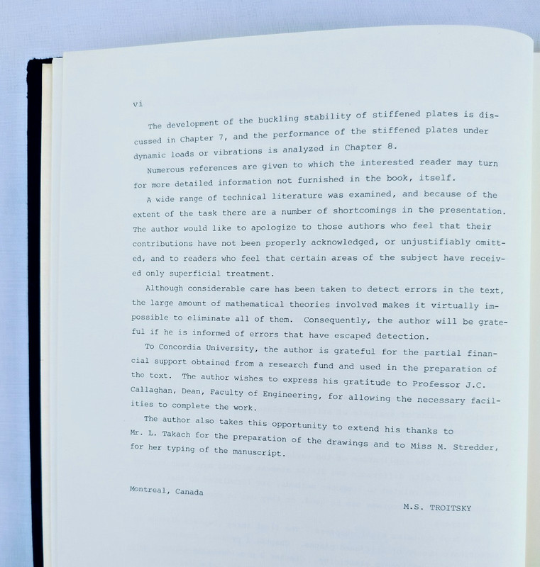 Stiffened Plates: Bending, Stability and Vibrations by M. S. Troitsky, D. Sc. gallery