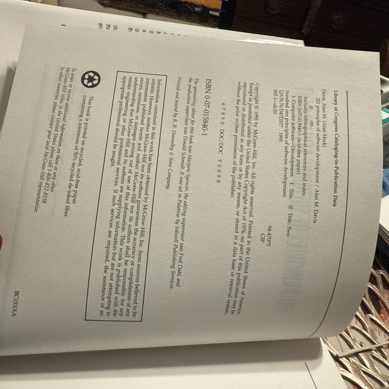 201 Principles of Software Development by Alan M. Davis gallery