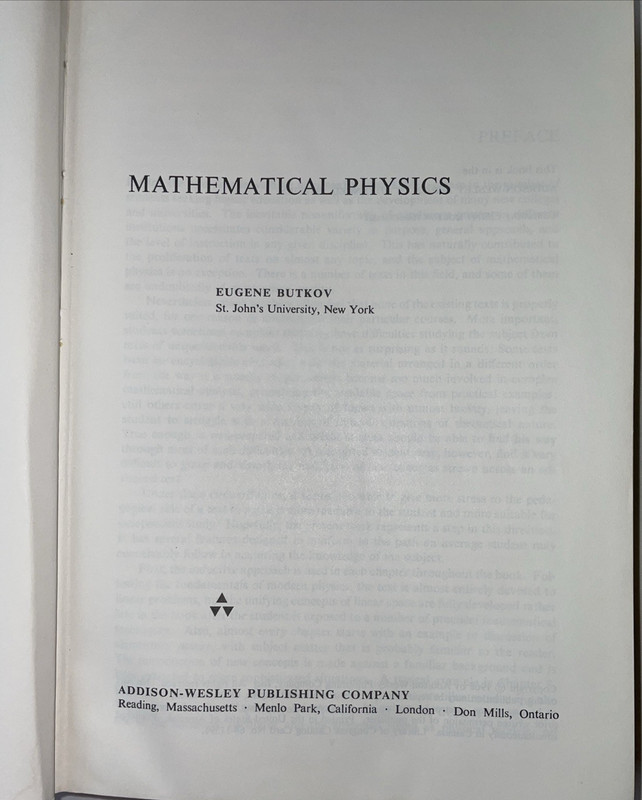 Mathematical Physics Eugene Butkov 1968 Addison-Wesley HC VG Condition gallery