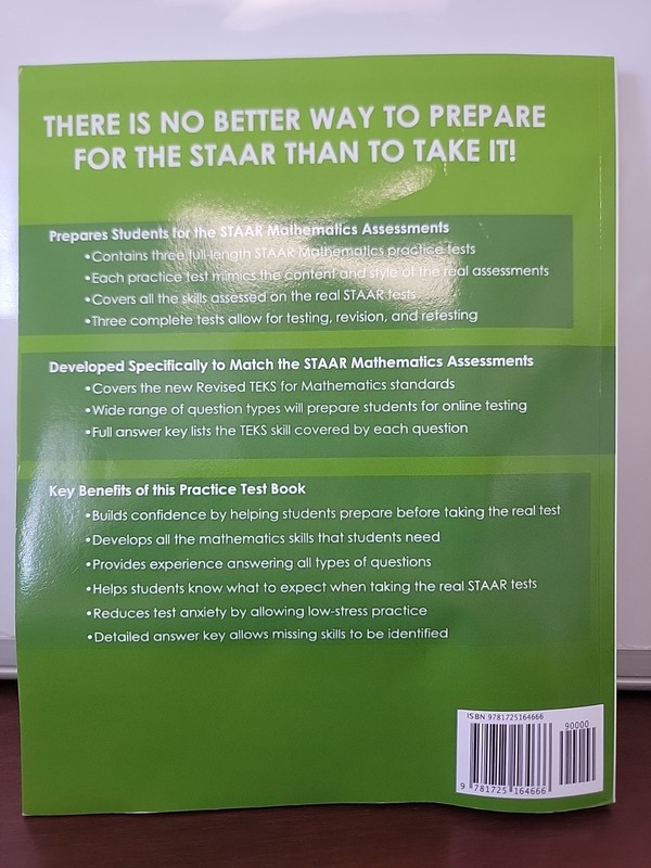 TEXAS TEST PREP STAAR Practice Test Book STAAR Mathematics Grade 3 gallery