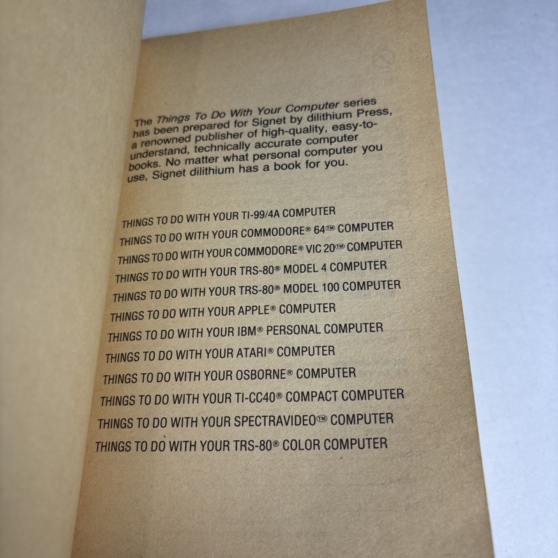 Commodore VIC 20 Things To Do With 1983 1st Printing Signet PB Computer Book gallery