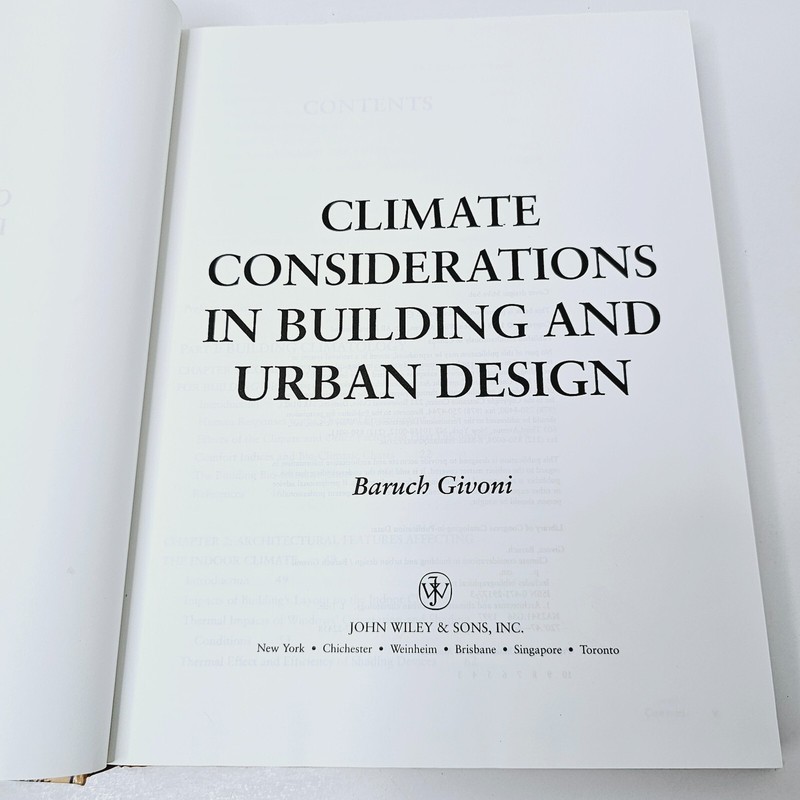 Climate Considerations in Building Design Baruch Givoni Hardcover Free Postage gallery