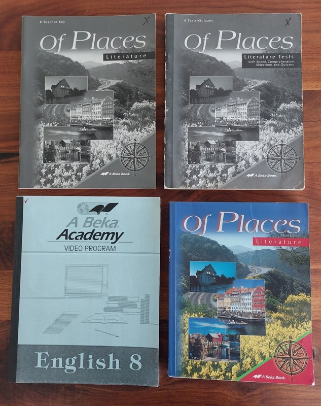 Abeka 8 Literature Curriculum Lot Of Places Textbook Tests Quizzes 8th Grade