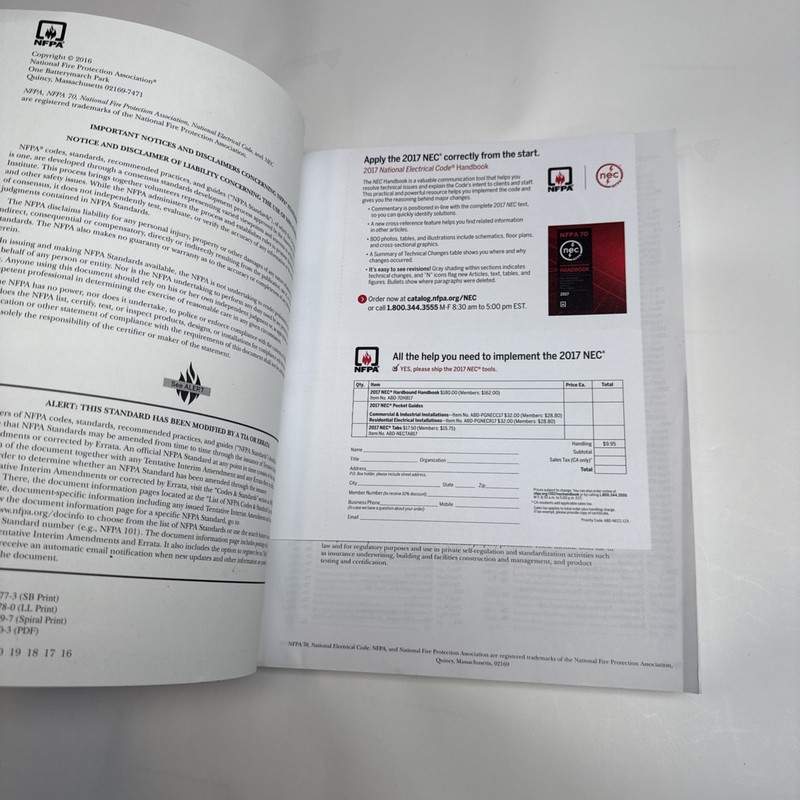 NFPA 70 National Electrical Code NEC 2017 Edition Paperback Free Shipping USA gallery