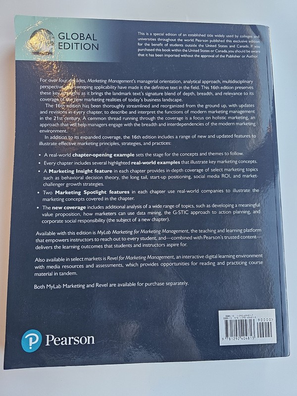 Marketing Management Global Edition 16e 16th Edition Kotler MBA gallery