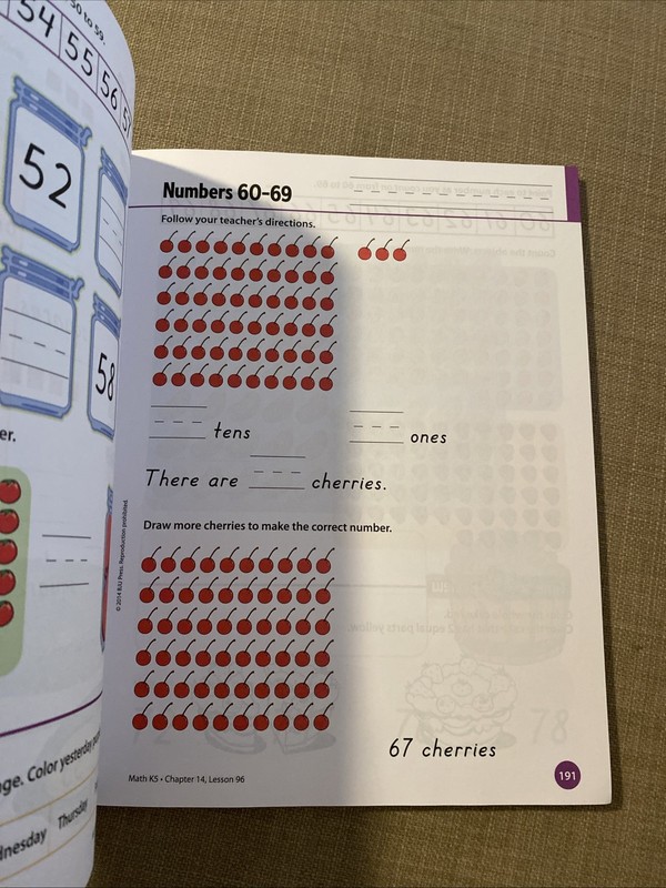BJU PRESS Math K5 Kinder Worktext Fourth Edition Unused gallery