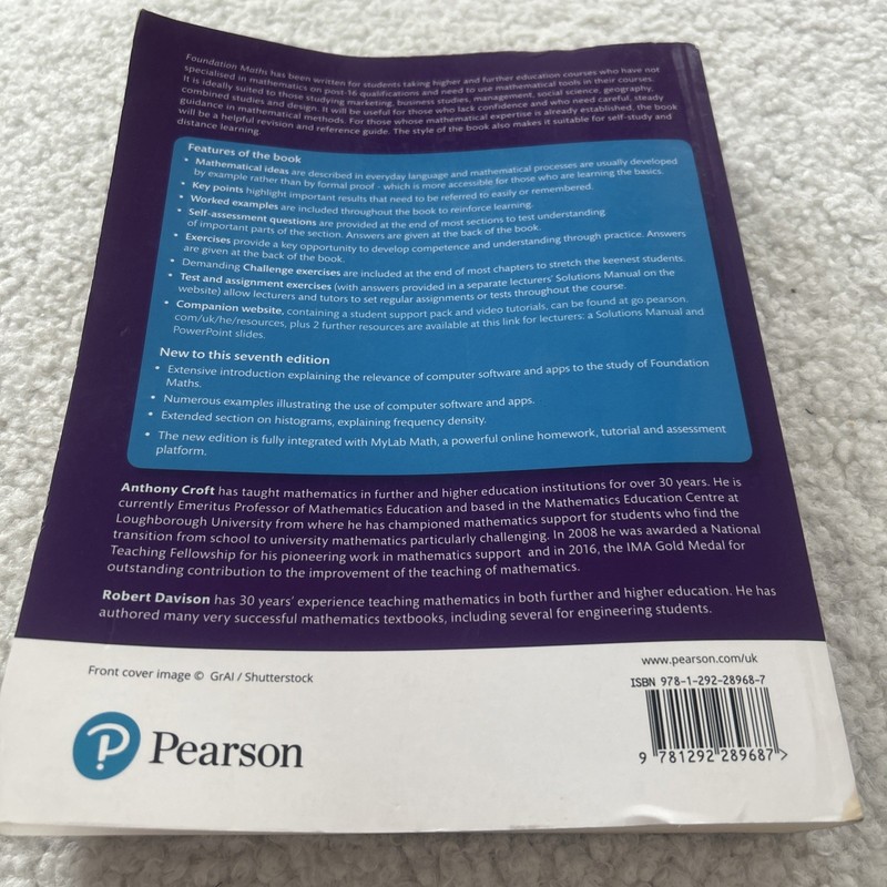 Pearson Foundation Maths by Anthony Croft and Robert Davison (7th ed.). gallery