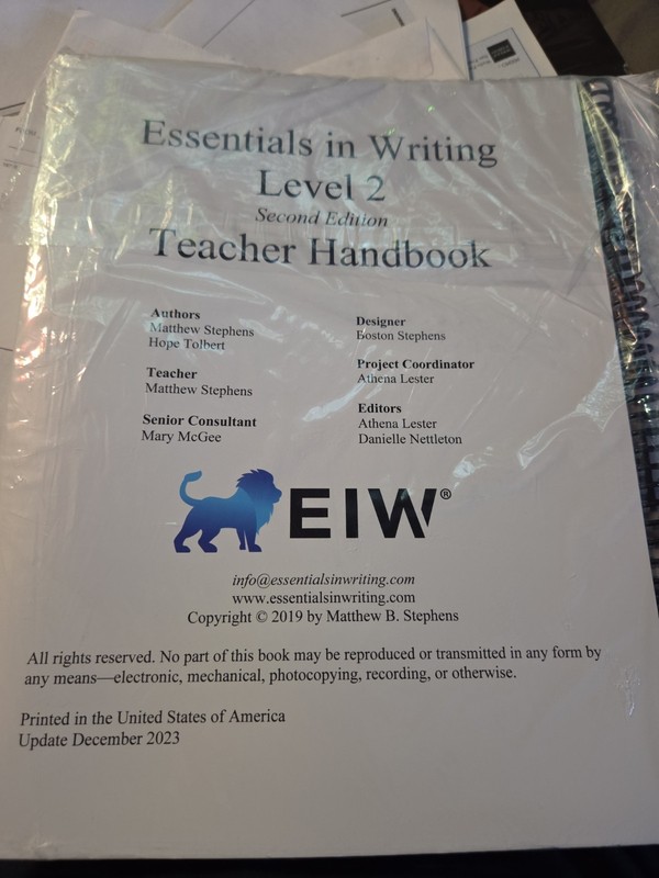 title Essentials in Writing Level 2nd 1 Set Workbook & Teacher Handbook gallery