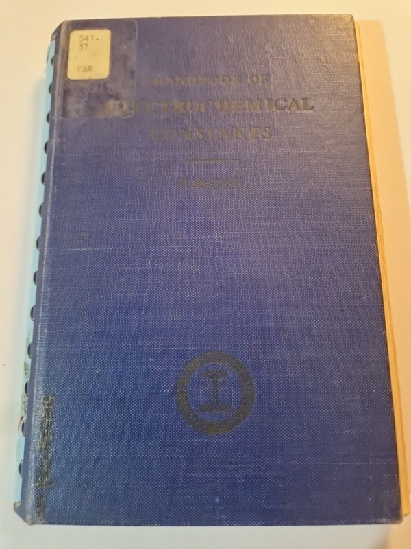 Handbook Of Electrochemical Constraints Book – Roger Parsons 1959 – 1