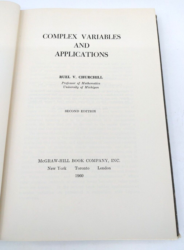 Complex Variables And Applications 2nd Edition Ruel V Churchill 1960 HC gallery