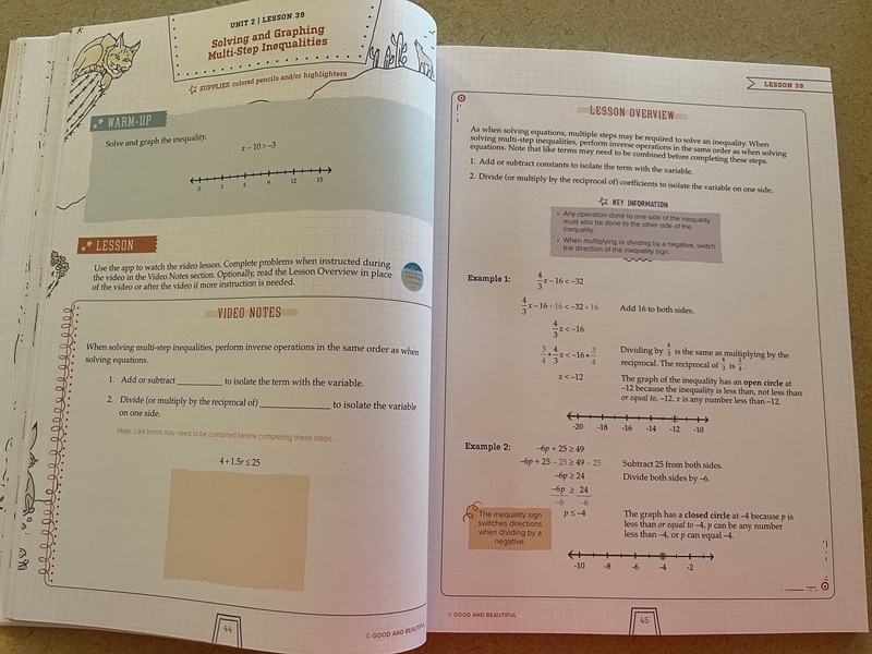 Good And Beautiful Math 7 Course Book 2 Workbook Partially Used- See Description gallery