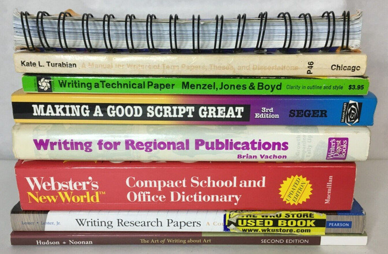 Lot of 8 Writing Reference Guide Books – Research Dictionary Scripts Manual