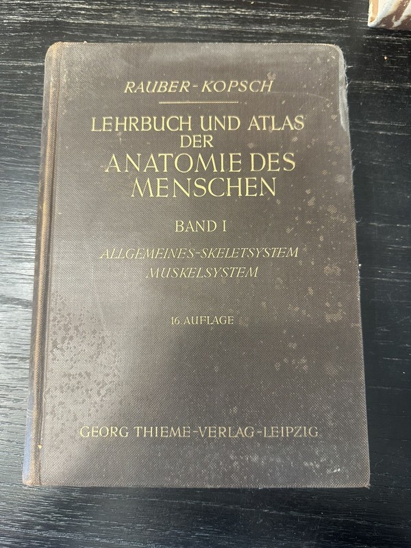Atlas Of Human Anatomy 1952 Vol 1 In German Skeletal, Muscular General systems