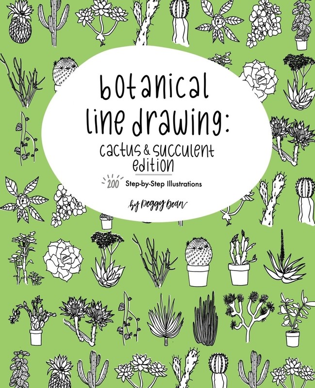 Botanical Line Drawing: Cactus & Succulent Edition: 200 Step-by-Step Illustr…