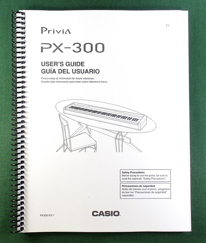 Casio PX-300 Instruction Manual: 37 Pages Coil Bound & Protective Covers!