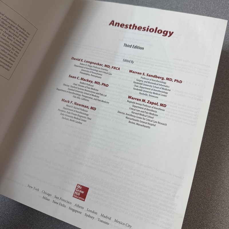 Anesthesiology, Third Edition by Longnecker, David; Newman, Mark; Zapol, Warren gallery