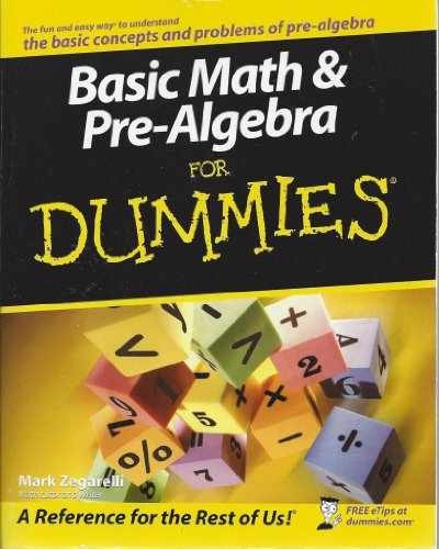 Basic Math & Pre-Algebra for Dummies – Paperback, by Zegarelli Mark – Very Good