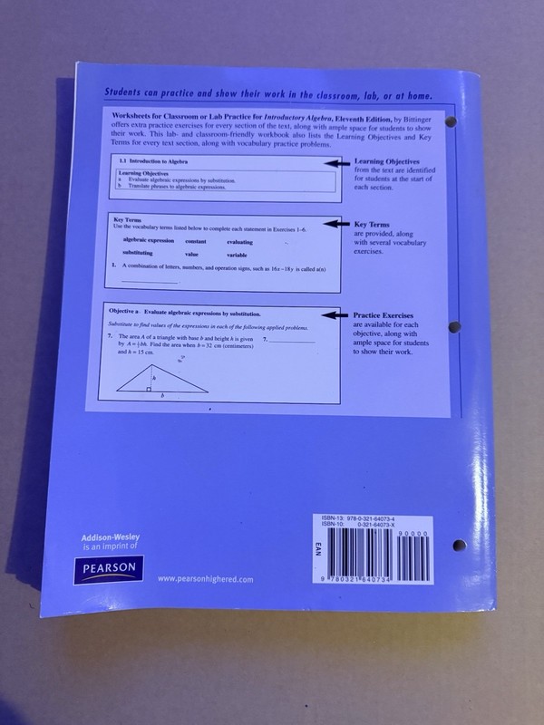 Worksheets for Classroom or Lab Practice for Introductory Algebra by Marvin... gallery