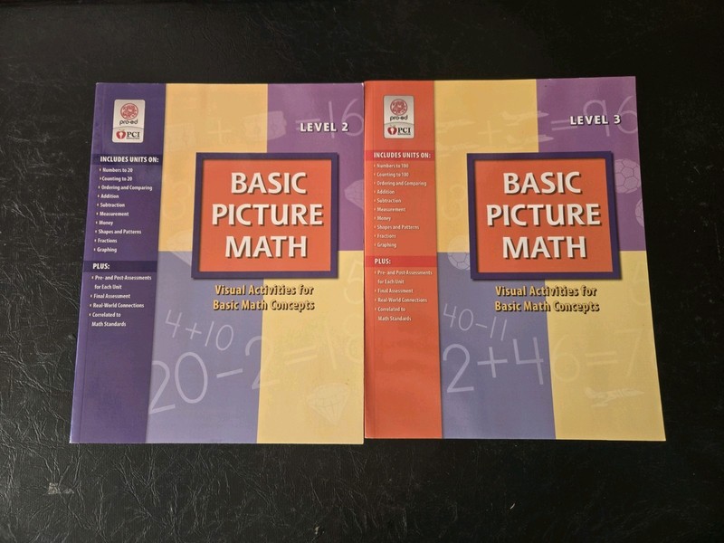 Basic Picture Math Level 2 & 3 PRO-ED PCI Special Education Workbook Set