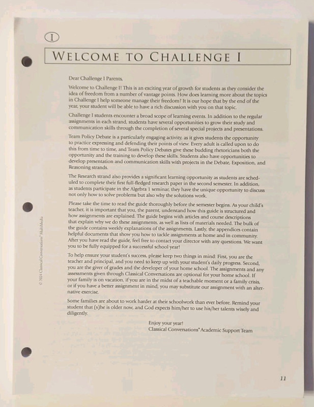 Classical Conversations Challenge 1 Guide 2024-2025 NEW gallery