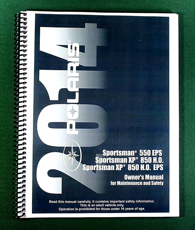 2014 Polaris Sportsman 550 EPS Owner's Manual: 161 Pages & Protective Covers