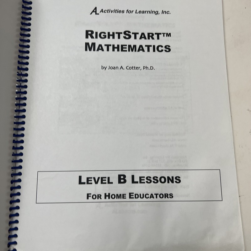 RightStart Mathematics, Level B Lessons, Grade 1, (2001) (water Damage See Pics) gallery