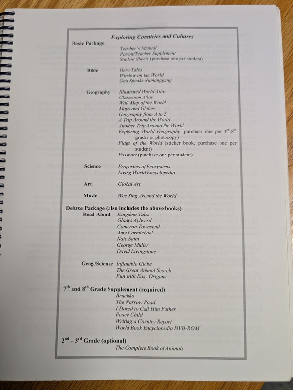 Explorating Countries And Culti My Father's World Teachers Manual Brand New gallery