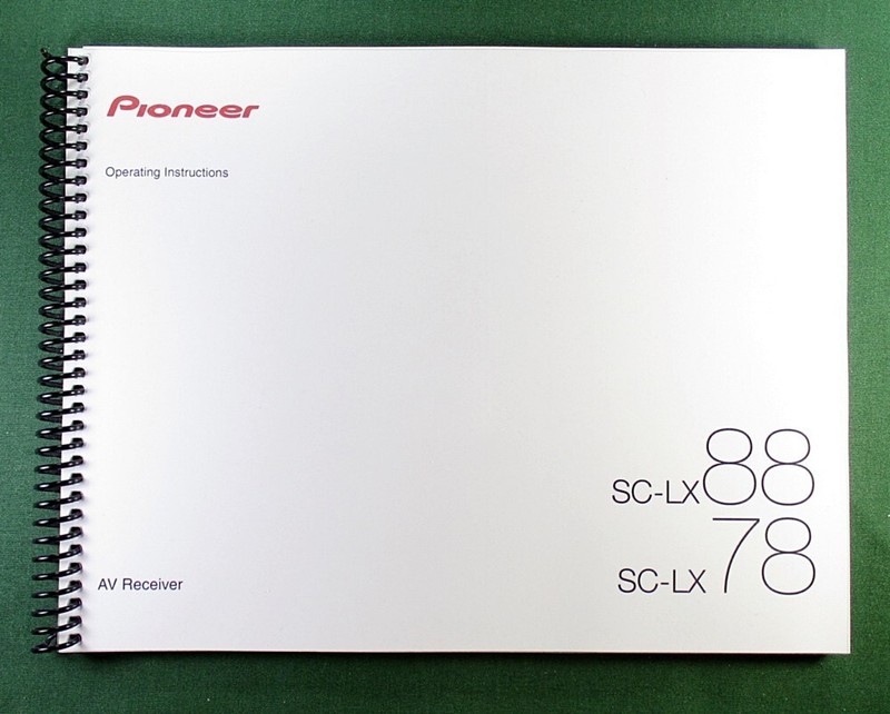 Pioneer SC-LX88 Instruction Manual: Full Color 141 Pages & Protective Covers