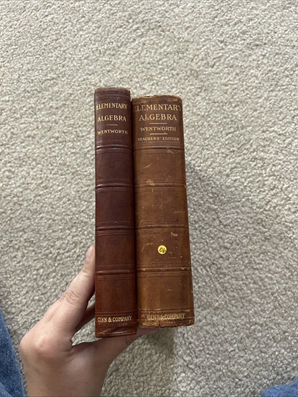 Elementary Algebra Books: Regular & Teachers Edition 1906 WENTWORTH