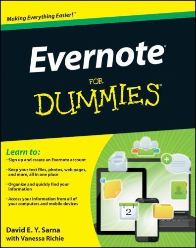 Evernote For Dummies – 1118107381, paperback, David E Y Sarna, new