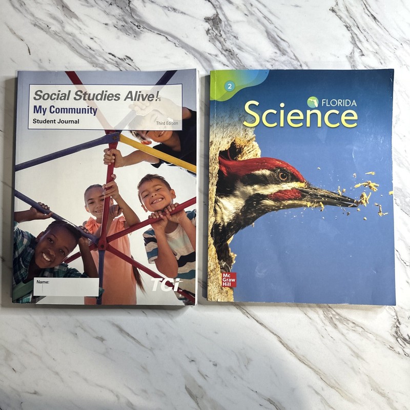 Grade 2 Florida Science & Social Studies Books Bundle McGraw Hill TCI