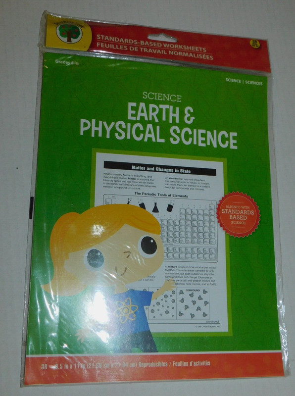 Science Earth & Physical Science Grades 4-6 38 Reproducible Work Sheets Workbook