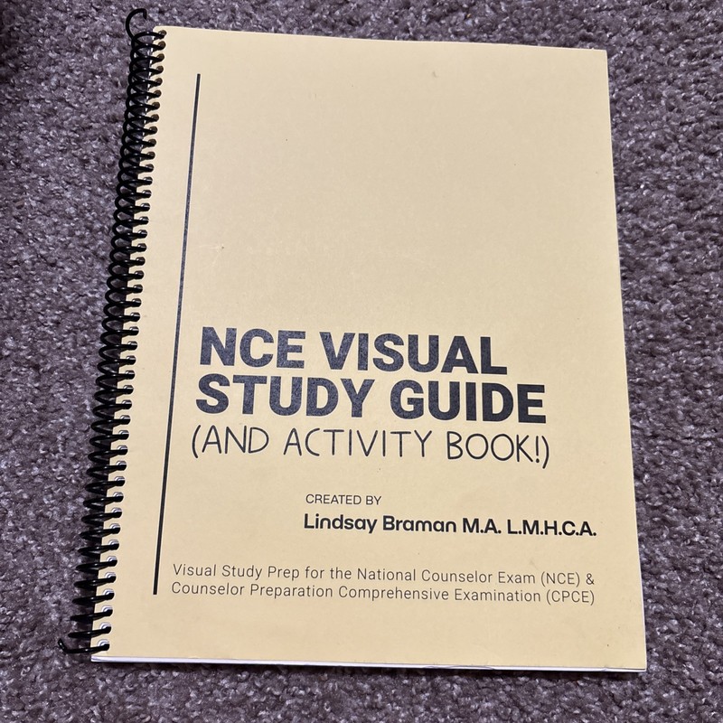 NCE Visual Study Guide & Activity Book by Lindsay Braman – Spiral-Bound Test Pre