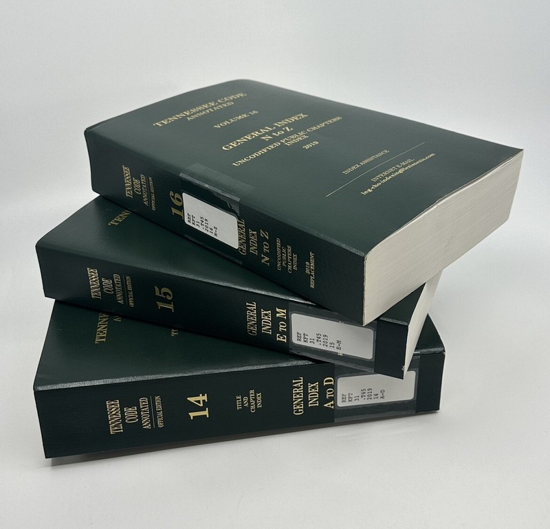 Tennessee Code Annotated Court Rules & General Index 5 Volumes 2019 - 2020 SUP gallery