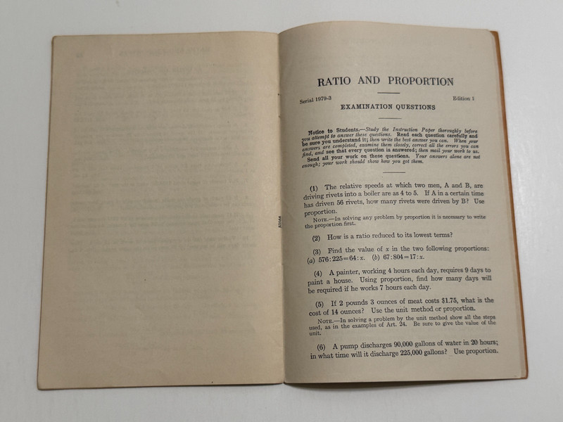 1941 Edition Ratio and Proportion International Correspondence Schools Booklet gallery