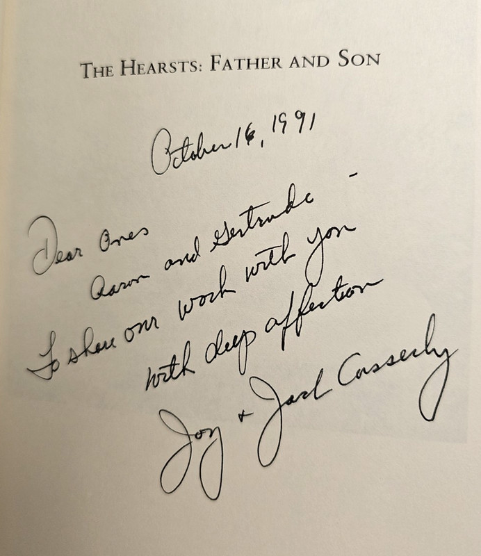 HEARSTS Father and Son by W.R. Hearst, Jr. & SIGNED by Jack Casserly HCDJ 1st gallery